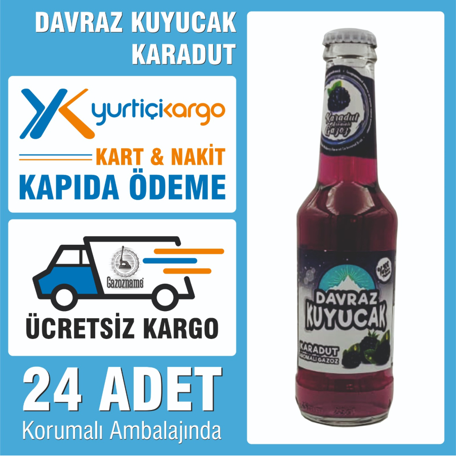 Kuyucak Davraz Karadut Aromalı Gazoz 250 ml (24 adet)