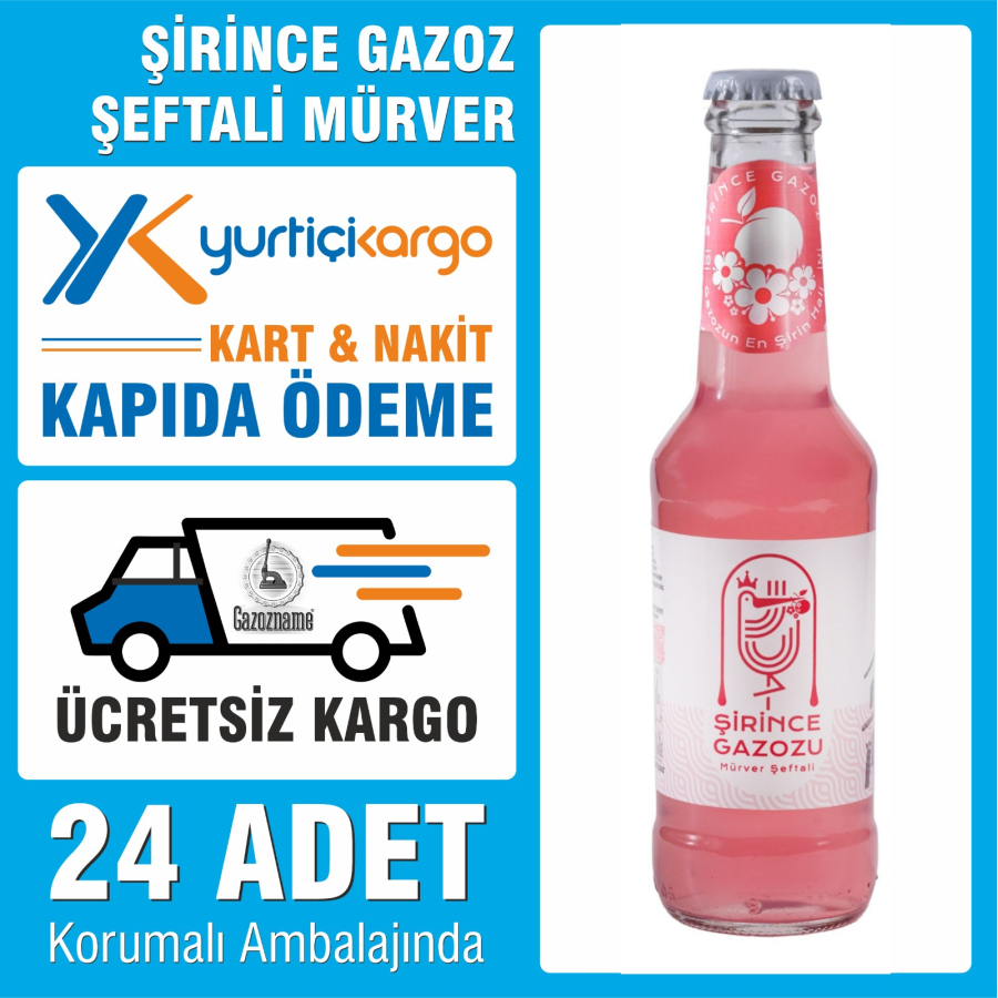 Şirince Gazoz Şeftali & Mürver 250 ml (24 adet)