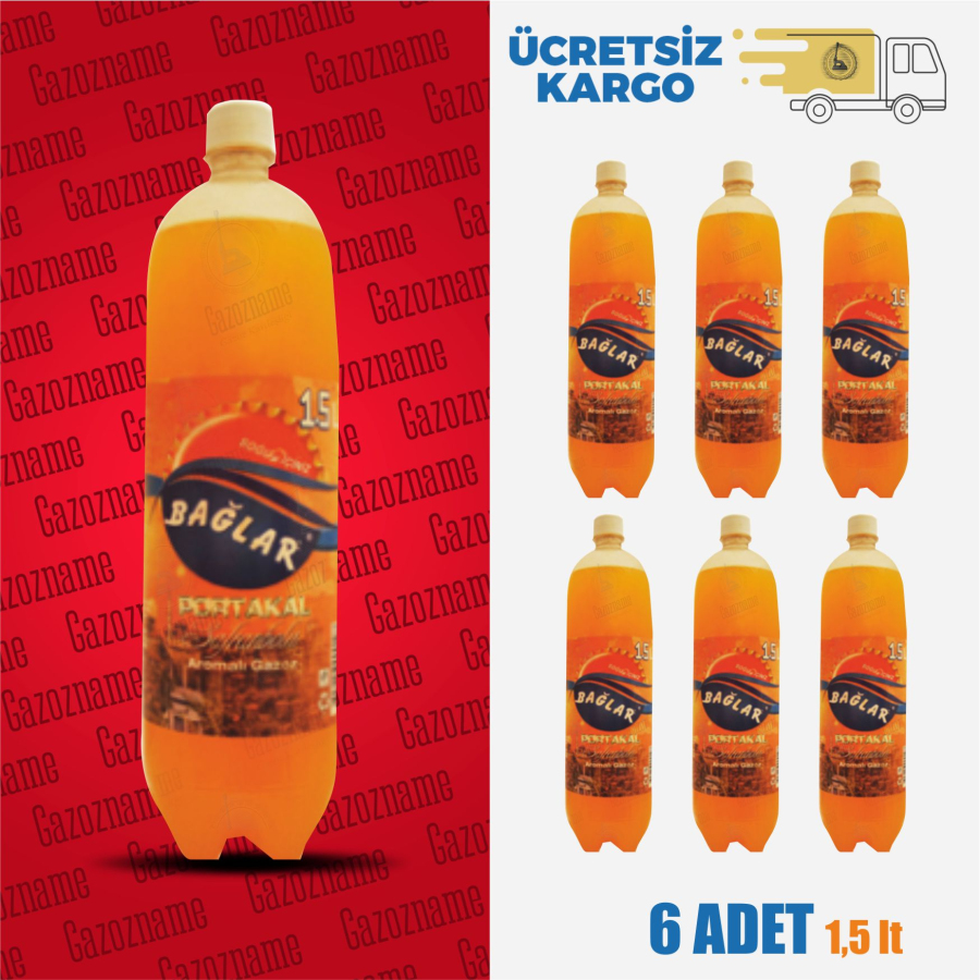Bağlar Gazoz Portakal 1,5 lt (6'lı Koli)