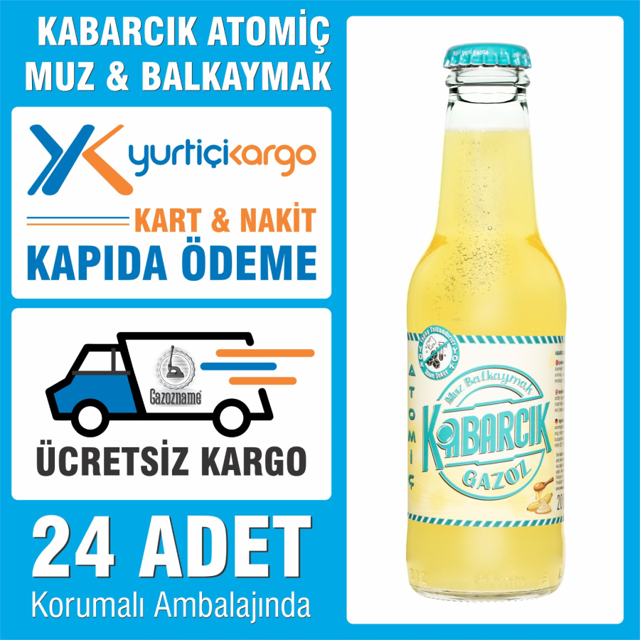 ATOMİÇ Kabarcık Muz Bal & Kaymak 200 ml (24 adet) (ŞEKER İLAVESİZ)