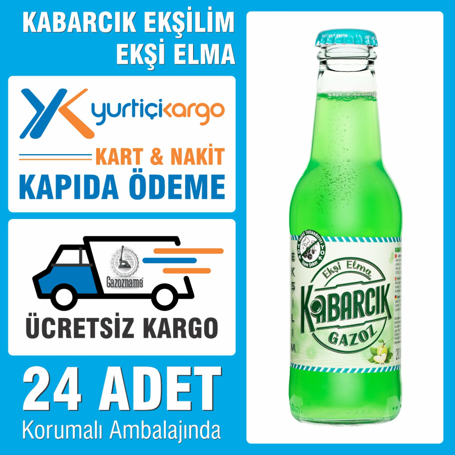 EKŞİLİM Kabarcık Ekşi Elma 200 ml (24 adet) & (ŞEKER İLAVESİZ)