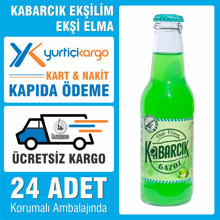 EKŞİLİM Kabarcık Ekşi Elma 200 ml (24 adet) & (ŞEKER İLAVESİZ)