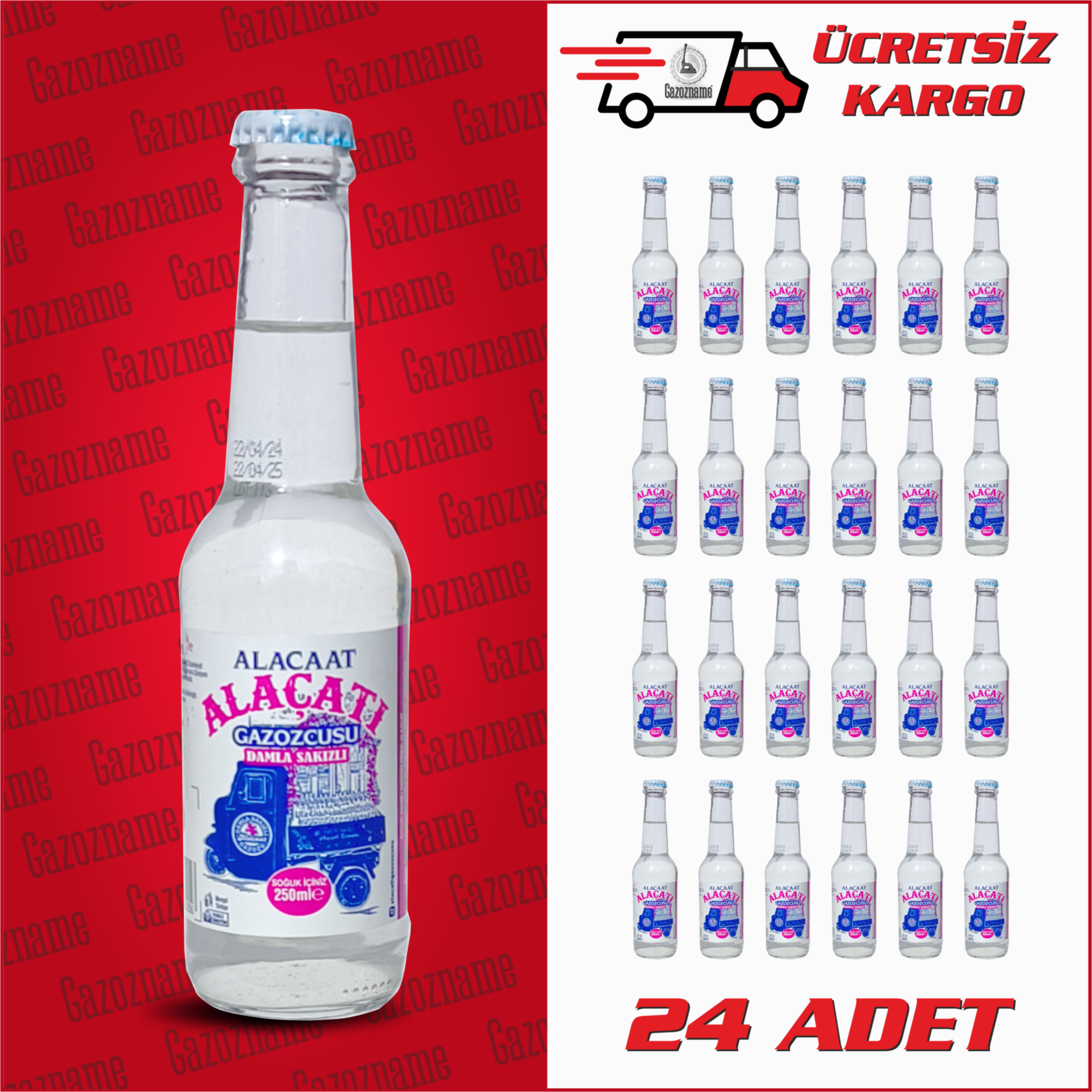 Alaçatı Gazoz Damla Sakızlı 250 ml (24 adet)